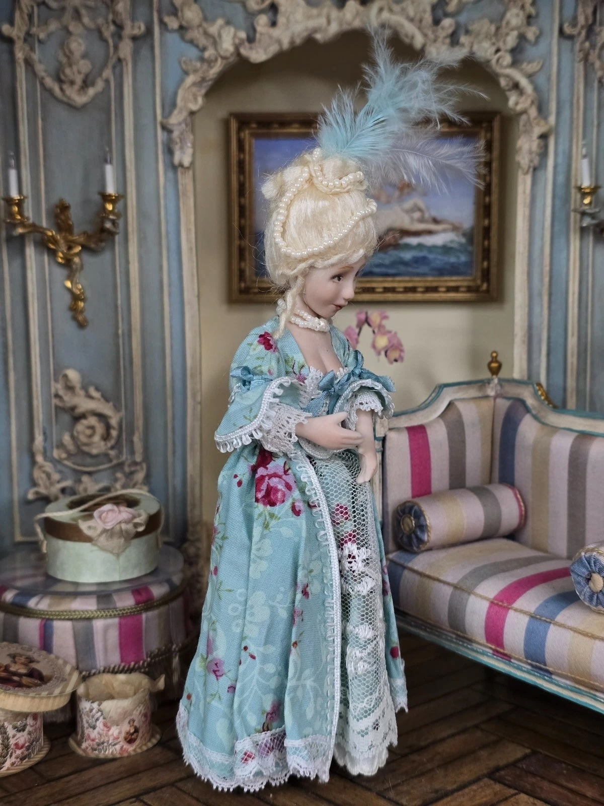 Minna Miniatures “Aino” Rococo Lady Doll Dollhouse Miniature