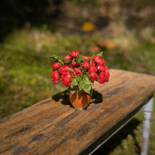 Gosia Suchodolska IGMA Red Ranunculus Arrangement in Ceramic Vase Exclusive