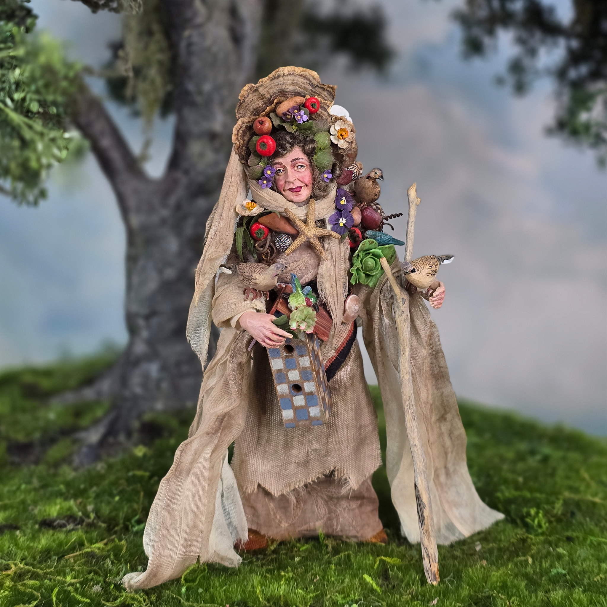 Granny Grove Old Mother Nature Original Marcia Backstrom Sculpted Dollhouse Doll