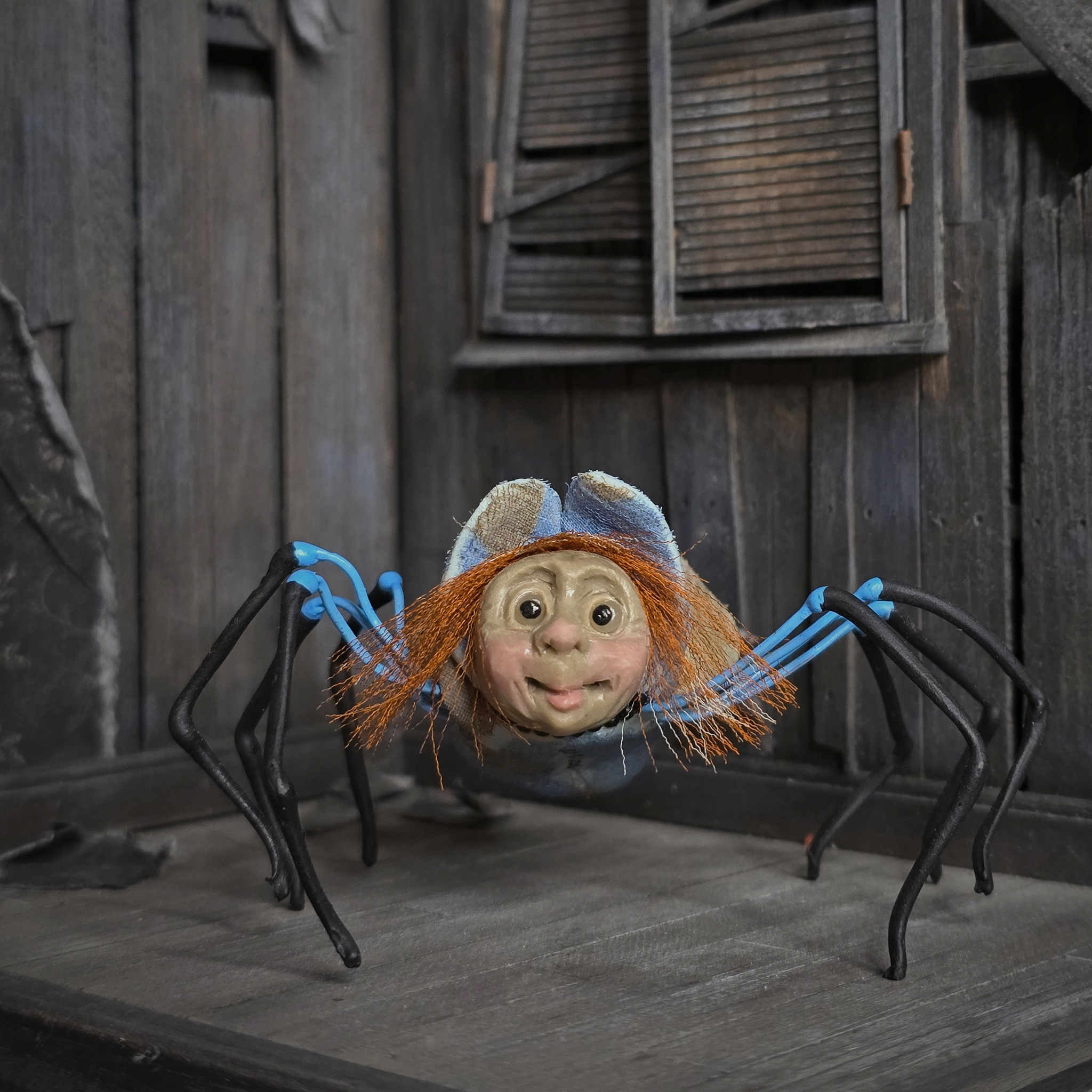 Anthropomorphic Spider Character Signed OOAK Vintage Miniature Dollhouse Art Doll