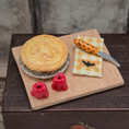 Load image into Gallery viewer, Fall Dessert Baking Diorama OOAK Miniature with Rustic Frog Pie, Candied Apples & Bat Towel
