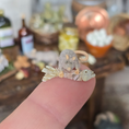 Load image into Gallery viewer, Miniature Rat with Fish OOAK Hand-Sculpted Clay Dollhouse Animal Figure
