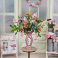 Load image into Gallery viewer, Signed Ron Benson 1987 Painted English Victorian Rose Vase with Artisan Floral Arrangement
