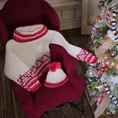 Load image into Gallery viewer, Knitted sweater and hat set with Christmas tree in the background

