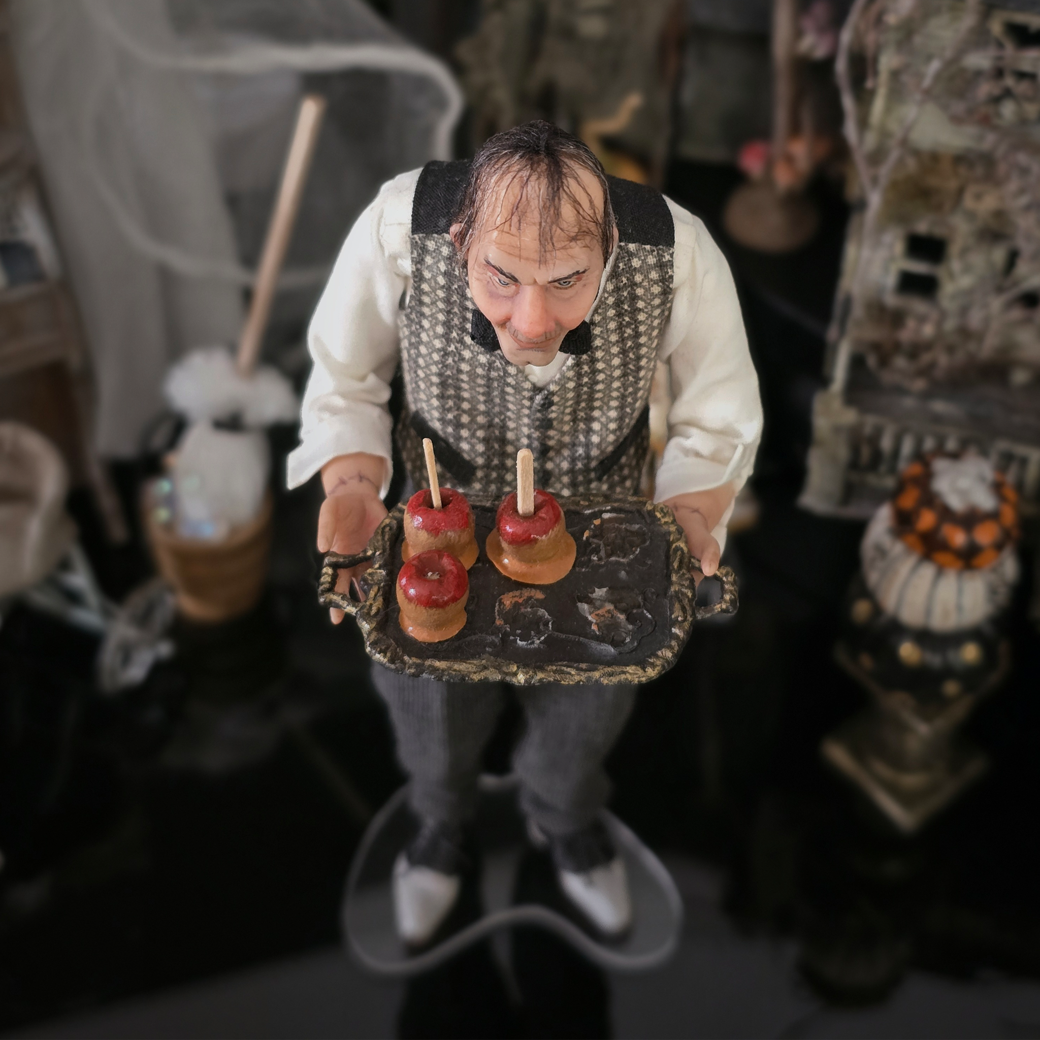 Artisan Dollhouse OOAK Miniature Art Creepy Gentleman Doll "Lurch" 1/12 Scale Sharon Cariola