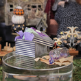Load image into Gallery viewer, Whimsical Halloween Miniature Hand Sculpted Zombie Hand in Gift Box & Spilled Potion Bottle
