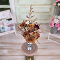 Load image into Gallery viewer, Jane Kilkenny Silver Vase Filled with Dried REAL Tiny Roses Floral Arrangement
