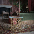 Load image into Gallery viewer, Gold Gilt Metal Jason Getzan Branch Accent Table Round Glass Top Modern Side Table

