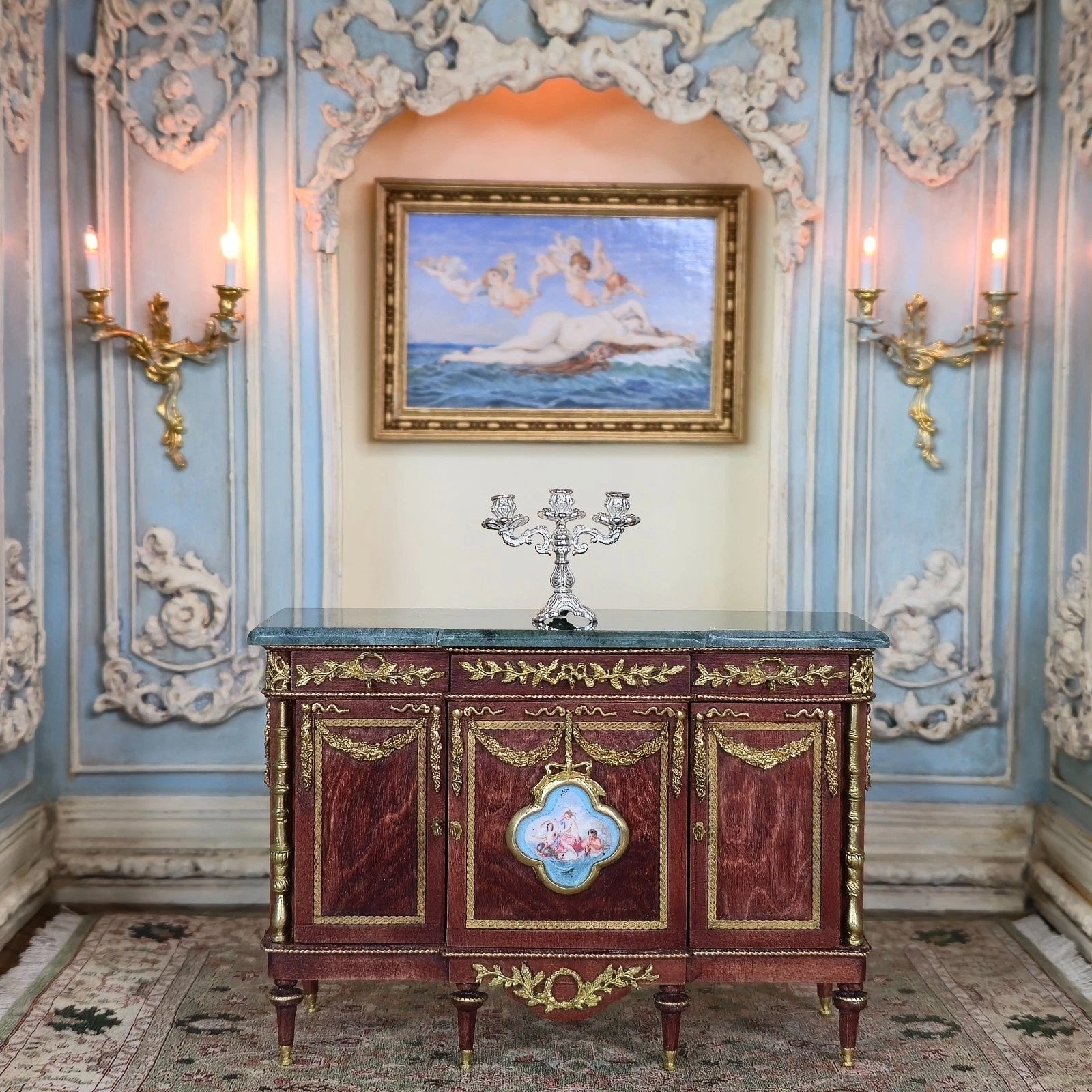 Dimitri Shevchenko Sterling Silver Baroque Candelabra Dollhouse Miniature