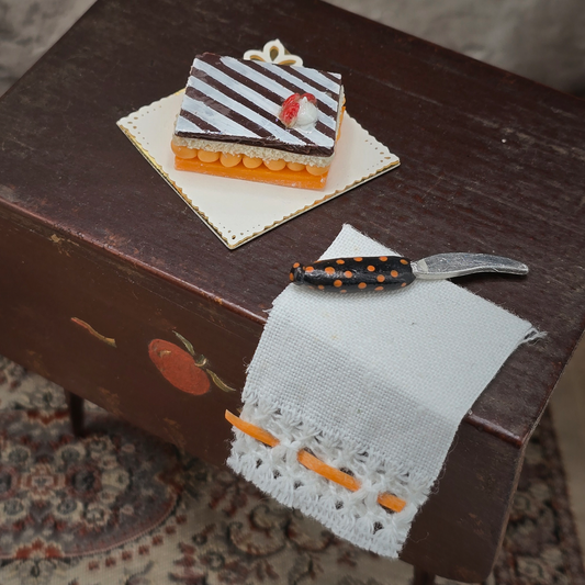 Halloween Fall Dessert French Pastry Cake, Kitchen Towel & Cake Knife