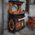 Load image into Gallery viewer, Hand-Painted Halloween Furniture Spooky OOAK Sideboard & Kitchen Hutch by Demy
