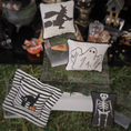 Load image into Gallery viewer, Halloween Black & White Pillow Set Artisan Handmade Decorative Cushions (Set of 4)
