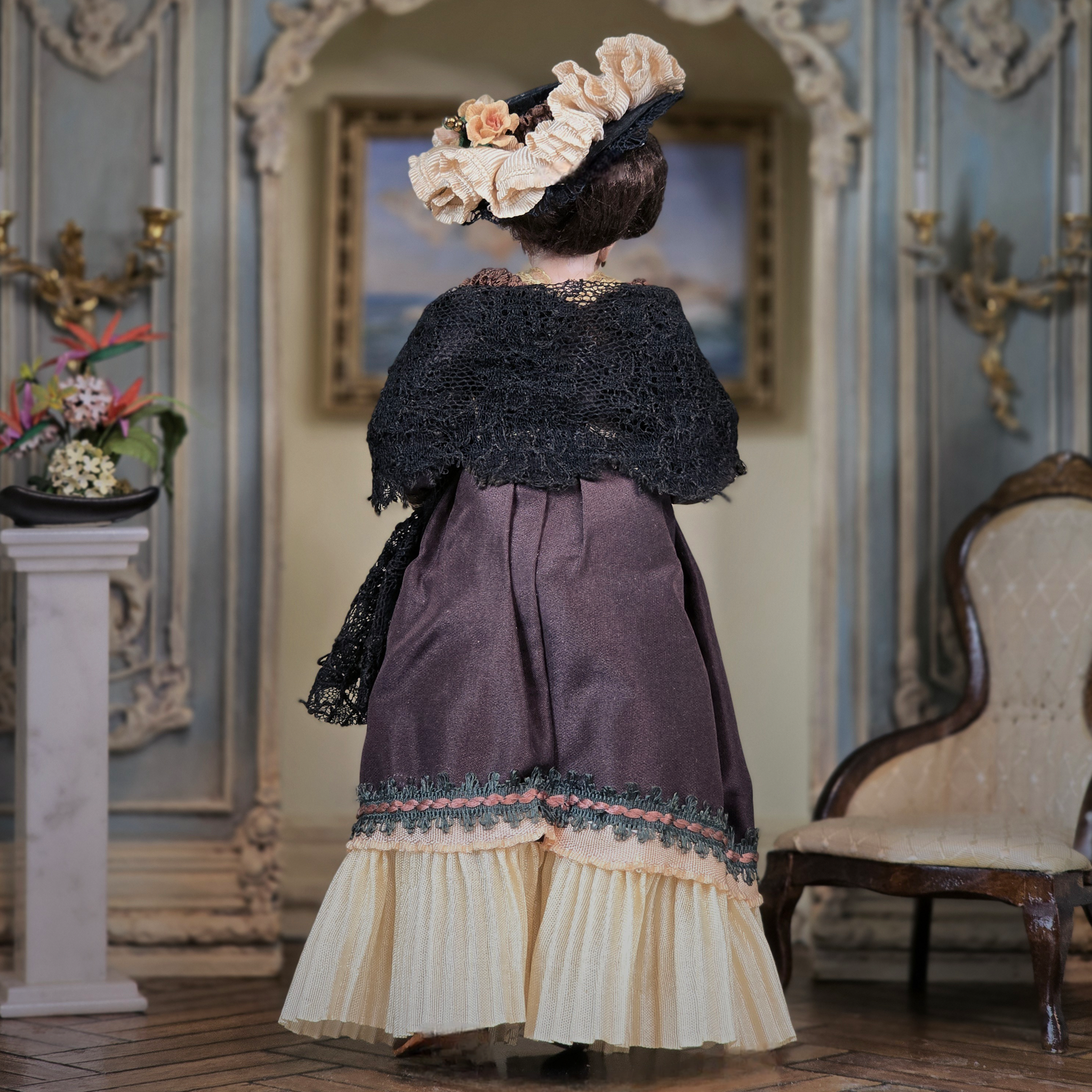 Victorian Lady Silk Walking Gown Original Marcia Backstrom Sculpted Dollhouse Doll 1999