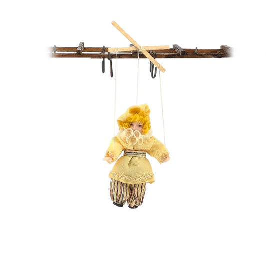 Clown Jester Pierrot Marionette Puppet Doll by Loretta Kasza 1:12