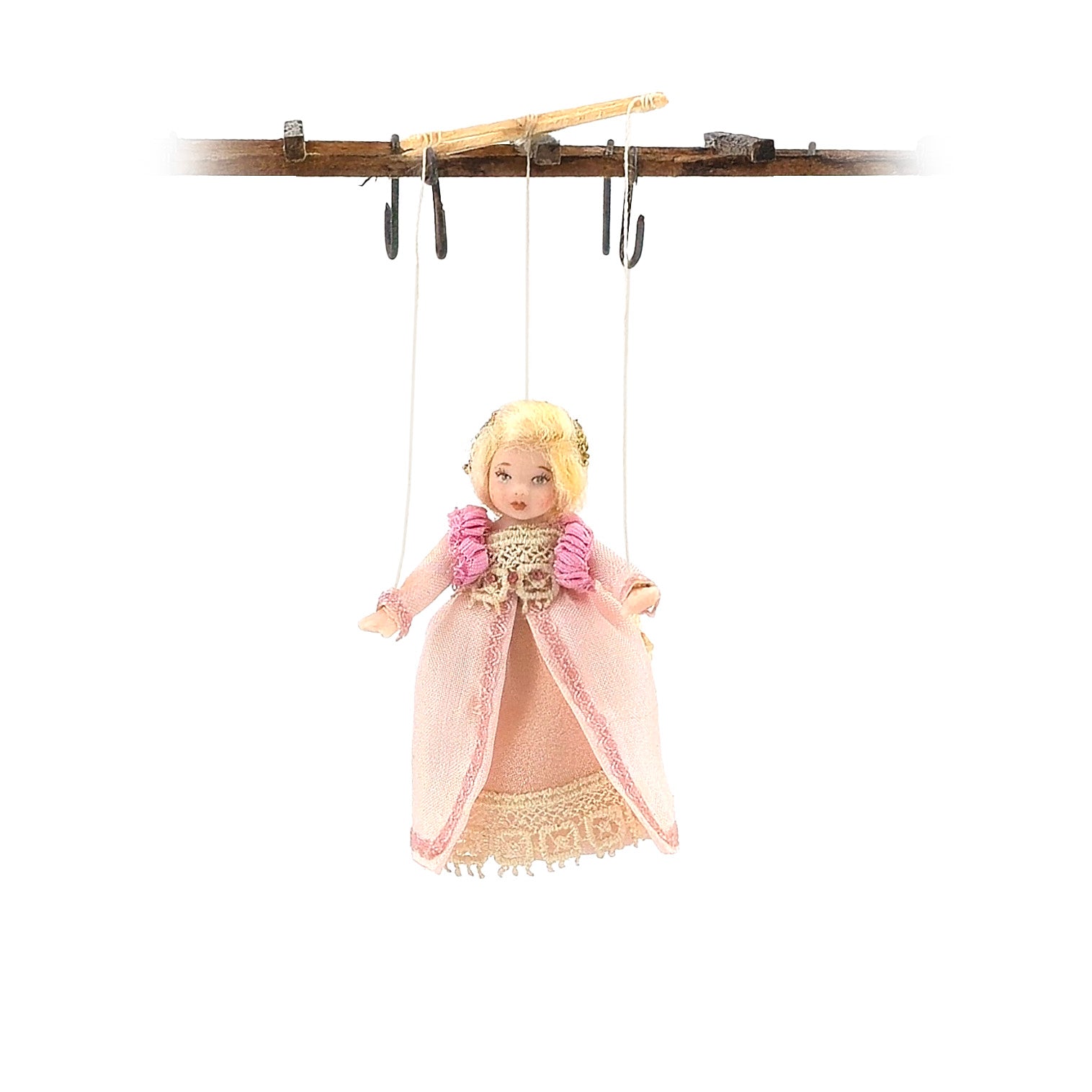 Storybook Pink Princess Marionette Puppet Doll by Loretta Kasza 1:12