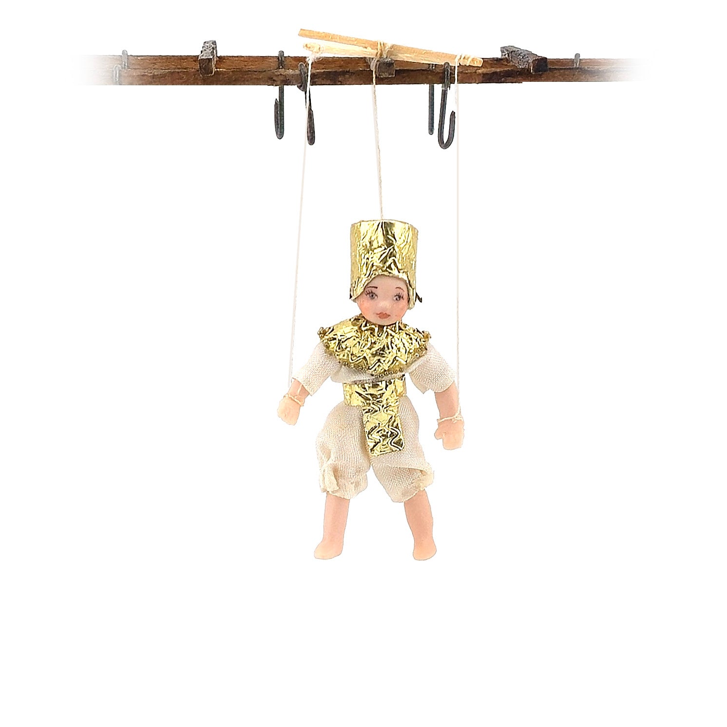 Egyptian Pharaoh Marionette Puppet Doll by Loretta Kasza 1:12