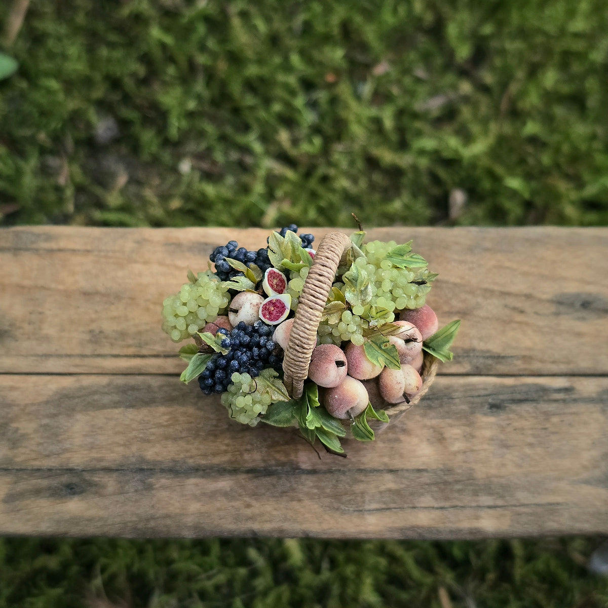 Gosia Suchodolska IGMA Artisan Miniature Harvest Fig & Fruit Basket Exclusive