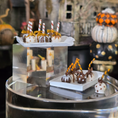 Load image into Gallery viewer, Chocolate-Covered Apples OOAK Miniature Fall Desserts on White Serving Tray Platters
