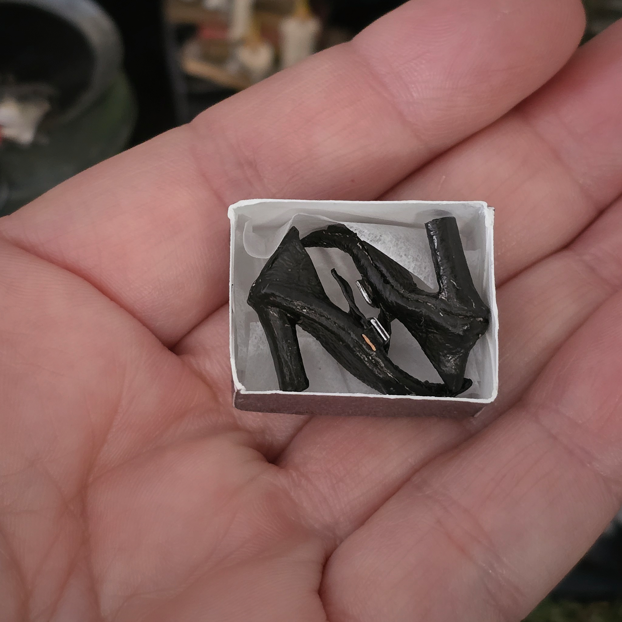 Pair of Black Leather Witch's Shoes and Jeweled Witch's Hat OOAK Halloween Fashion Accessories