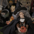 Load image into Gallery viewer, Old Woman Witch by Marcia Backstrom & Falcon Miniatures Resin Halloween Character Lady Doll
