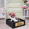 Load image into Gallery viewer, Arlene Bellinger Romantic Pink Rose Bouquet Set with Porcelain Victorian Shoe Vase
