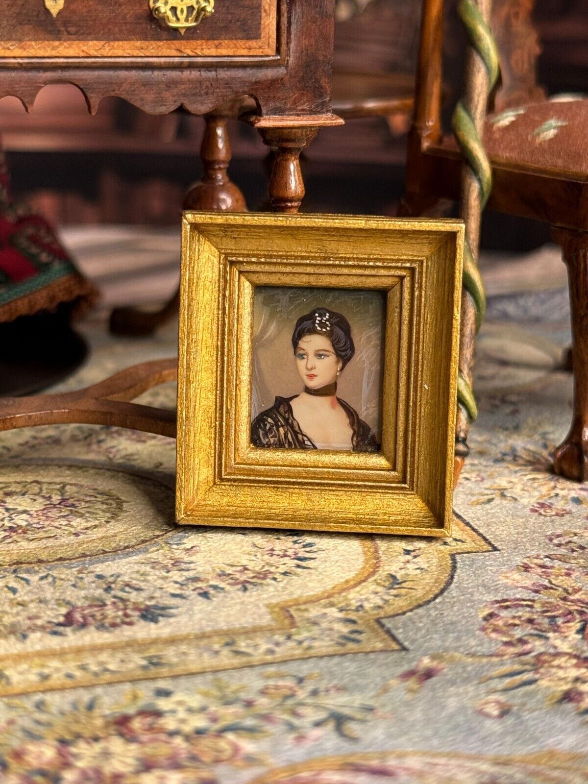 Framed Hand Painted Portrait After Thomas Gainsborough