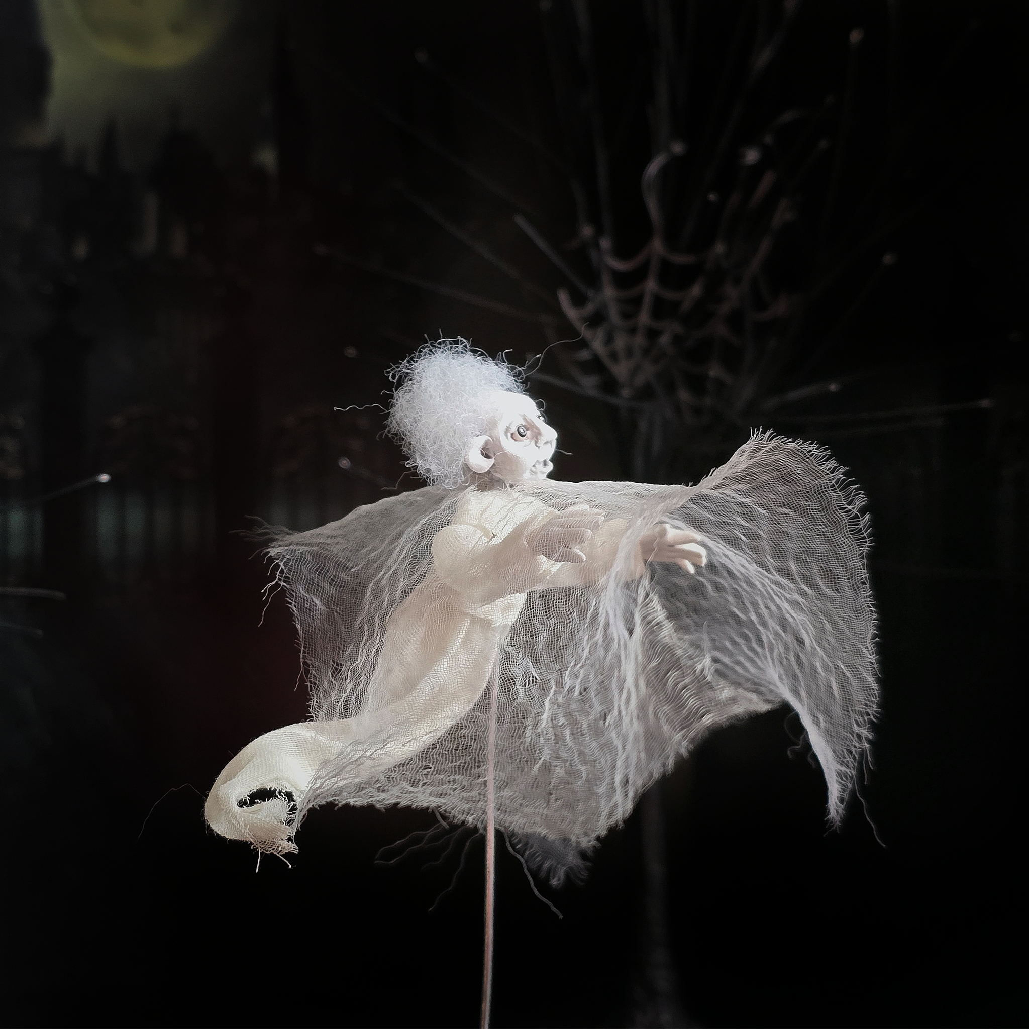 Floating Victorian Ghost Child #3 OOAK Doll Haunted Miniature by Pat Benedict