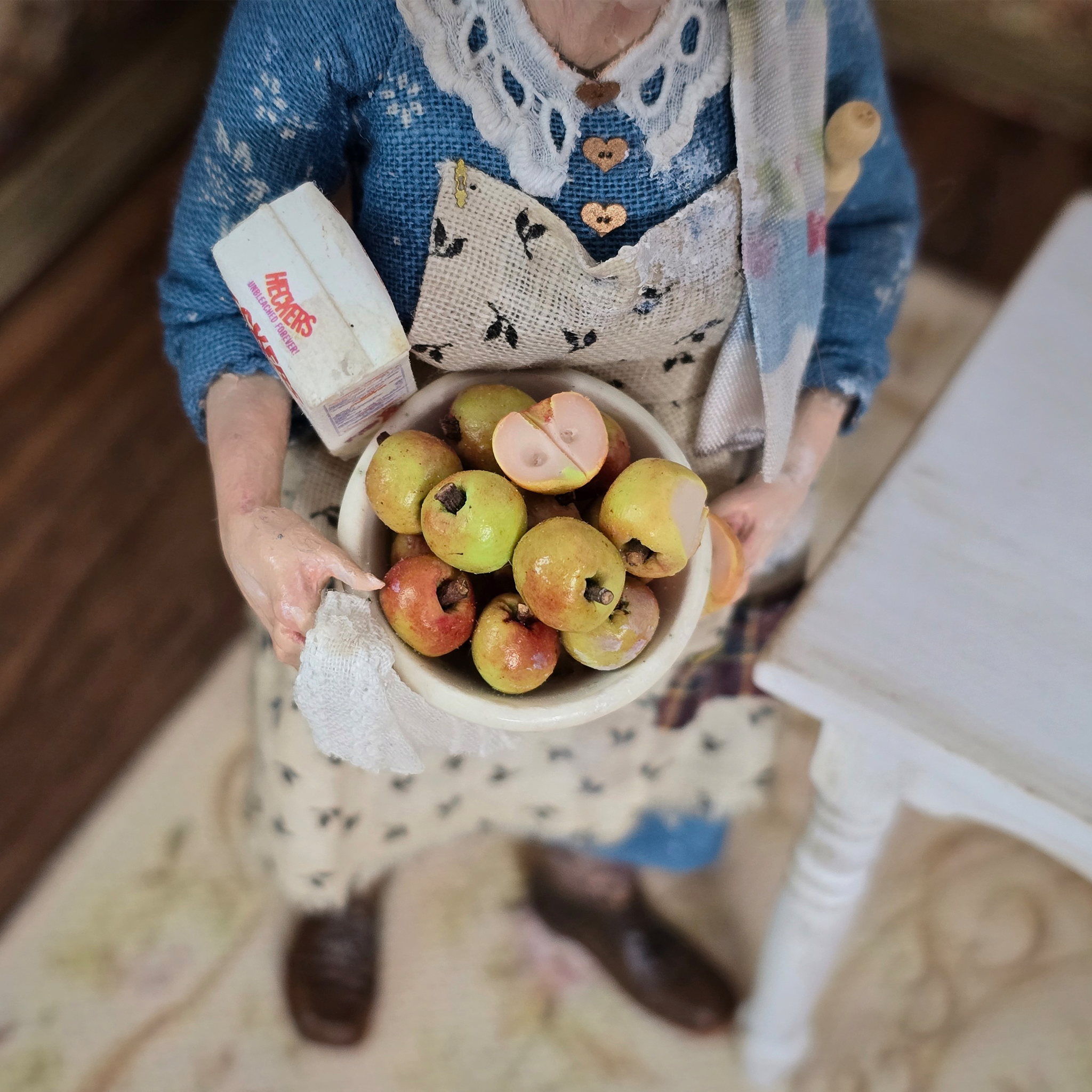 Granny Pippin Baking Country Housewife Original Marcia Backstrom Sculpted Clay Dollhouse Doll