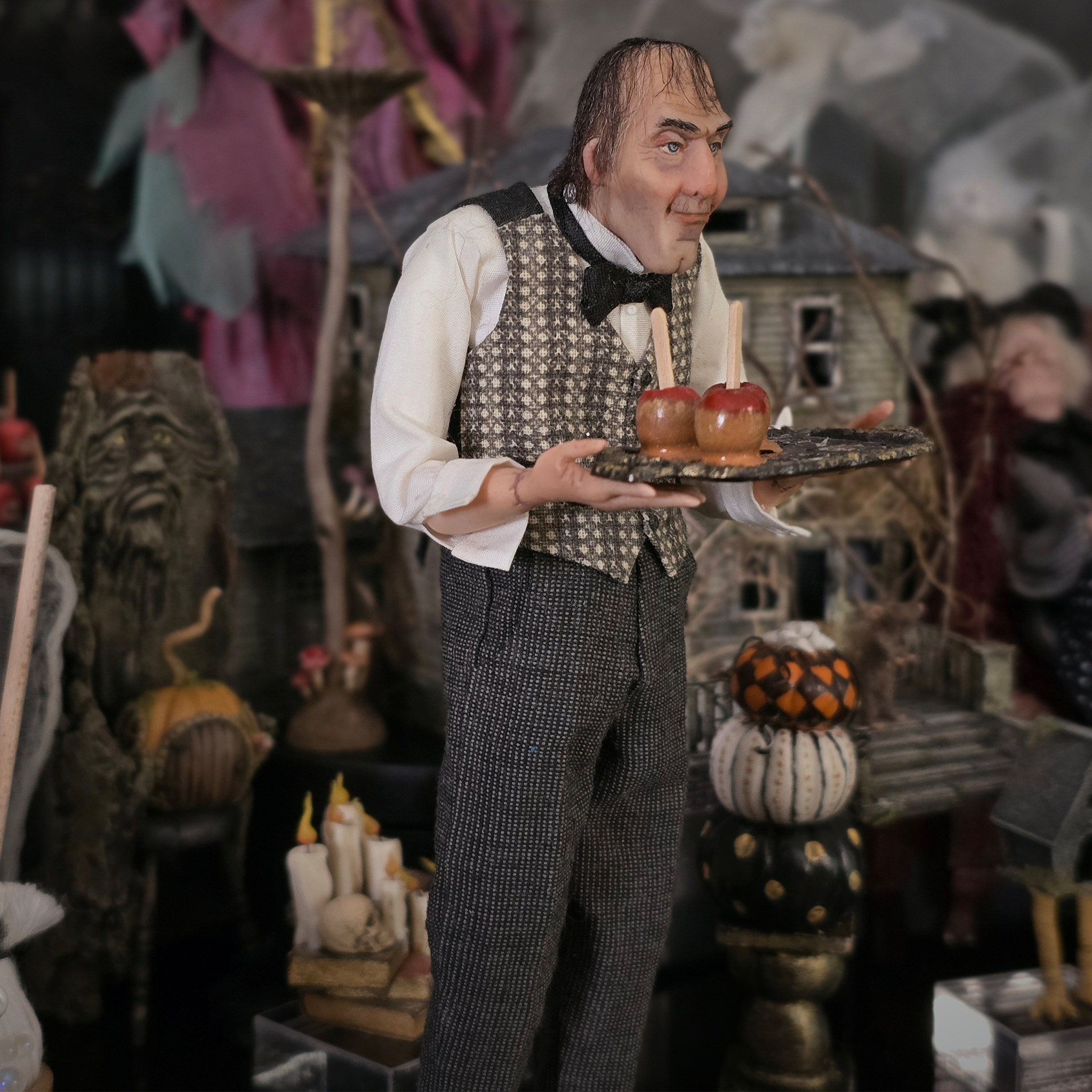 Artisan Dollhouse OOAK Miniature Art Creepy Gentleman Doll "Lurch" 1/12 Scale Sharon Cariola