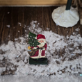 Load image into Gallery viewer, Miniature Folk Art Santa Figurine – Signed Richards 1981, top view
