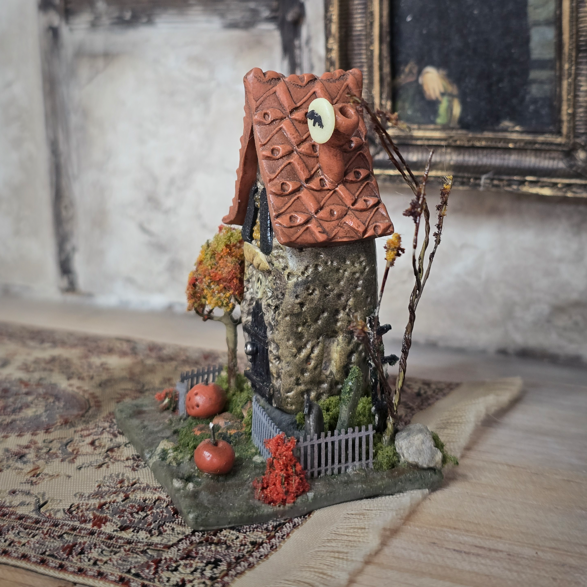 1:12 Halloween Spooky Fall Witch's Haunted House Dollhouse for Miniature Scenes