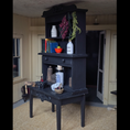Load image into Gallery viewer, Halloween Witch’s Kitchen Hutch OOAK Black Wood, Dressed with Potion Ingredients
