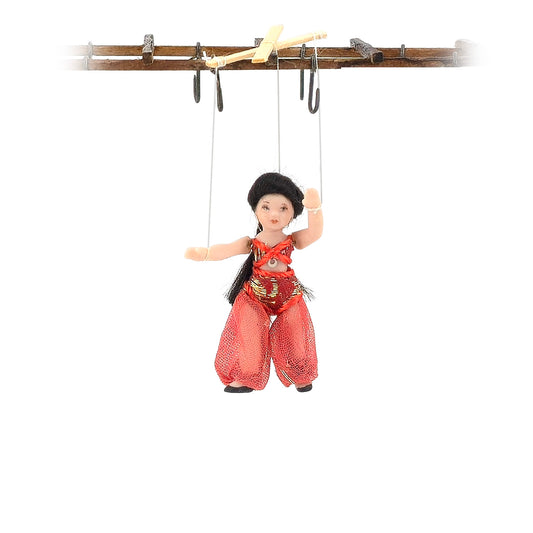 Red Arabian Princess Marionette Puppet Doll by Loretta Kasza 1:12