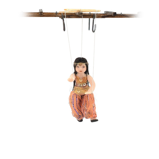 Peach Arabian Belly Dancer Marionette Puppet Doll by Loretta Kasza