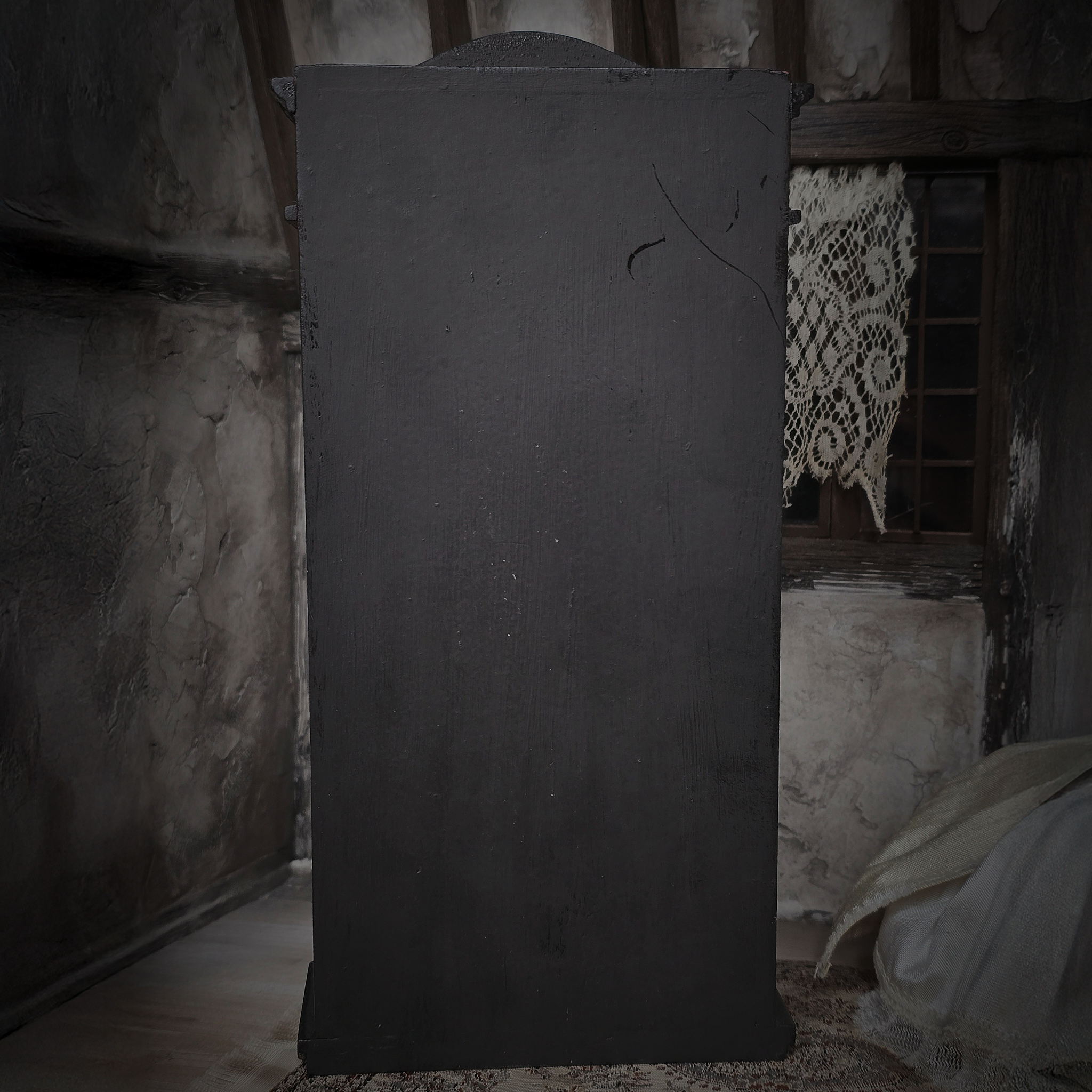 Dressed Wooden Halloween Spooky Bookcase Diorama Miniature Haunted Cabinet with Magical Contents