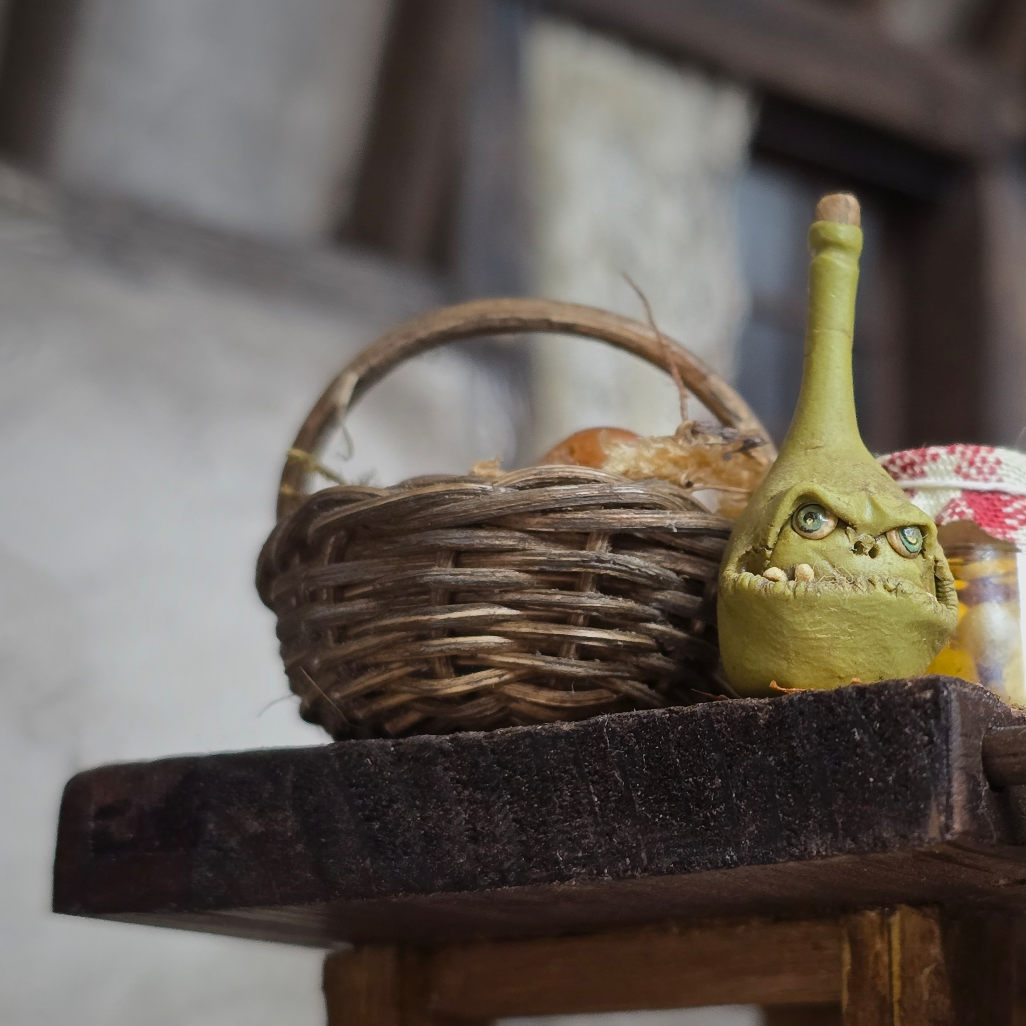 Green Enchanted Potion Poison Bottle Apothecary – OOAK Creepy Miniature by Georgia Marfels