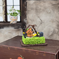 Load image into Gallery viewer, Halloween Cake OOAK Miniature with Haunted House, Tombstone, Pumpkin & Witch Fall Decor
