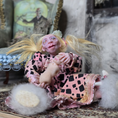 Load image into Gallery viewer, Creepy Seated Clay Little Girl Child Doll OOAK Vintage Hand Sculpted Dollhouse Miniature
