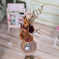 Load image into Gallery viewer, Jane Kilkenny Silver Vase Filled with Dried REAL Tiny Roses Floral Arrangement
