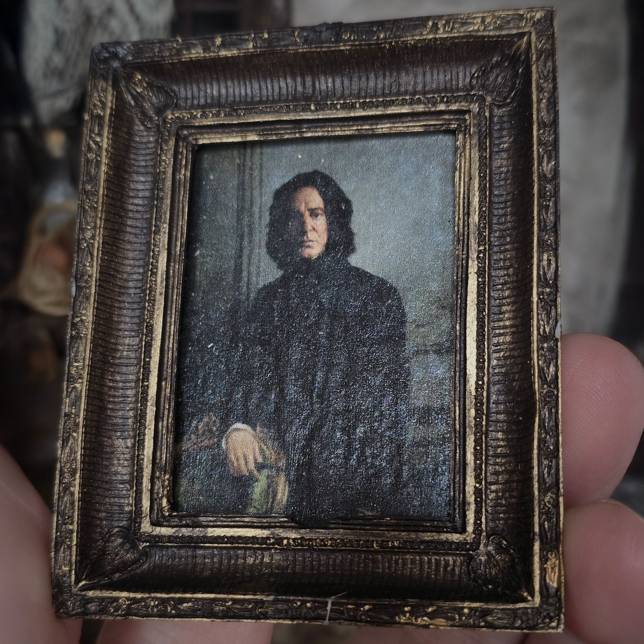 Professor Severus Snape Framed Print Distressed Aged Carved Frame