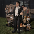 Load image into Gallery viewer, Gothic Gentleman Doll OOAK Hand-Sculpted Haunted Miniature with Posable Arms Halloween
