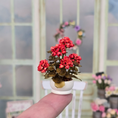 Load image into Gallery viewer, Potted Orange Geranium Plant Seashell Floral Arrangement Artisan Signed
