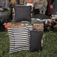 Load image into Gallery viewer, Halloween Black & White Pillow Set Artisan Handmade Decorative Cushions (Set of 4)

