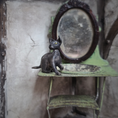Load image into Gallery viewer, Hairless Spooky Sphynx Black Cat Statue OOAK Artisan Miniature Dollhouse Pet Figure (2011)
