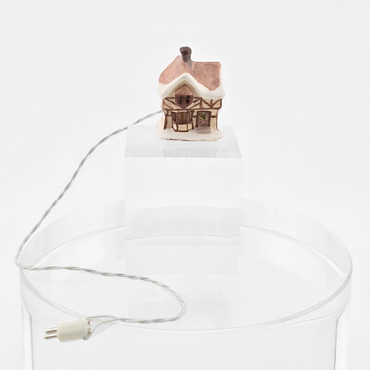 Dollhouse Miniature Light-Up English Cottage, white background
