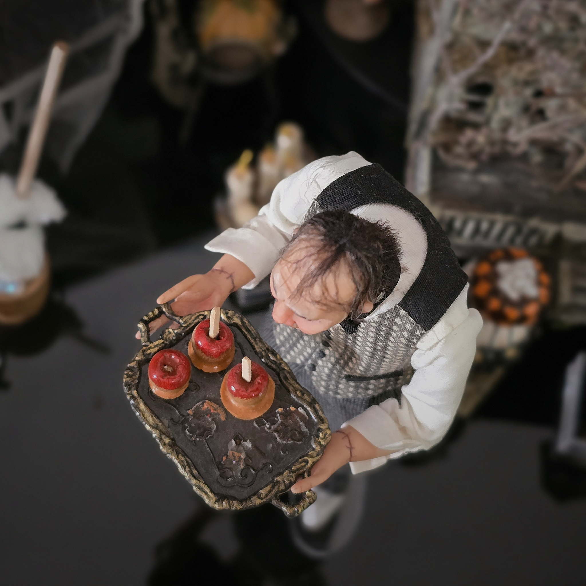 Artisan Dollhouse OOAK Miniature Art Creepy Gentleman Doll "Lurch" 1/12 Scale Sharon Cariola