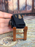 Load image into Gallery viewer, Vintage Wool & Silk Dressed Dollhouse Gentleman's Valet Stand, underside
