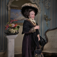 Load image into Gallery viewer, Victorian Lady Silk Walking Gown Original Marcia Backstrom Sculpted Dollhouse Doll 1999
