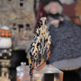 Load image into Gallery viewer, Karen Markland Signed Halloween Painted Carved Wood Art Piece Display (2012) OOAK

