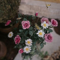 Load image into Gallery viewer, Bouquet of pink roses and white daisies with a blurred background
